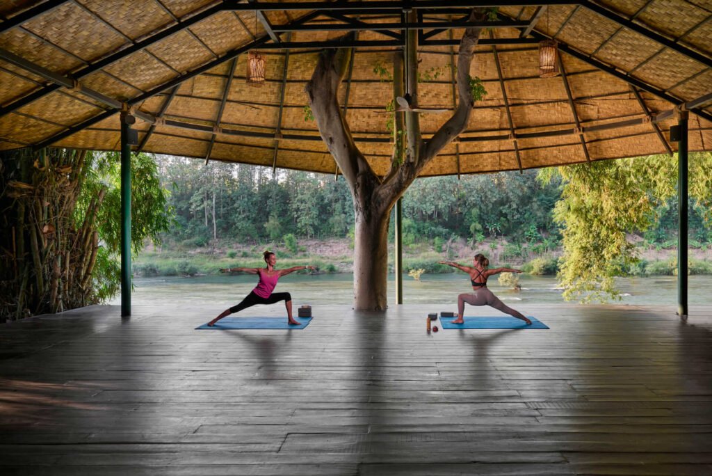 Yoga pavillion at the namkhan resort luang Prabang