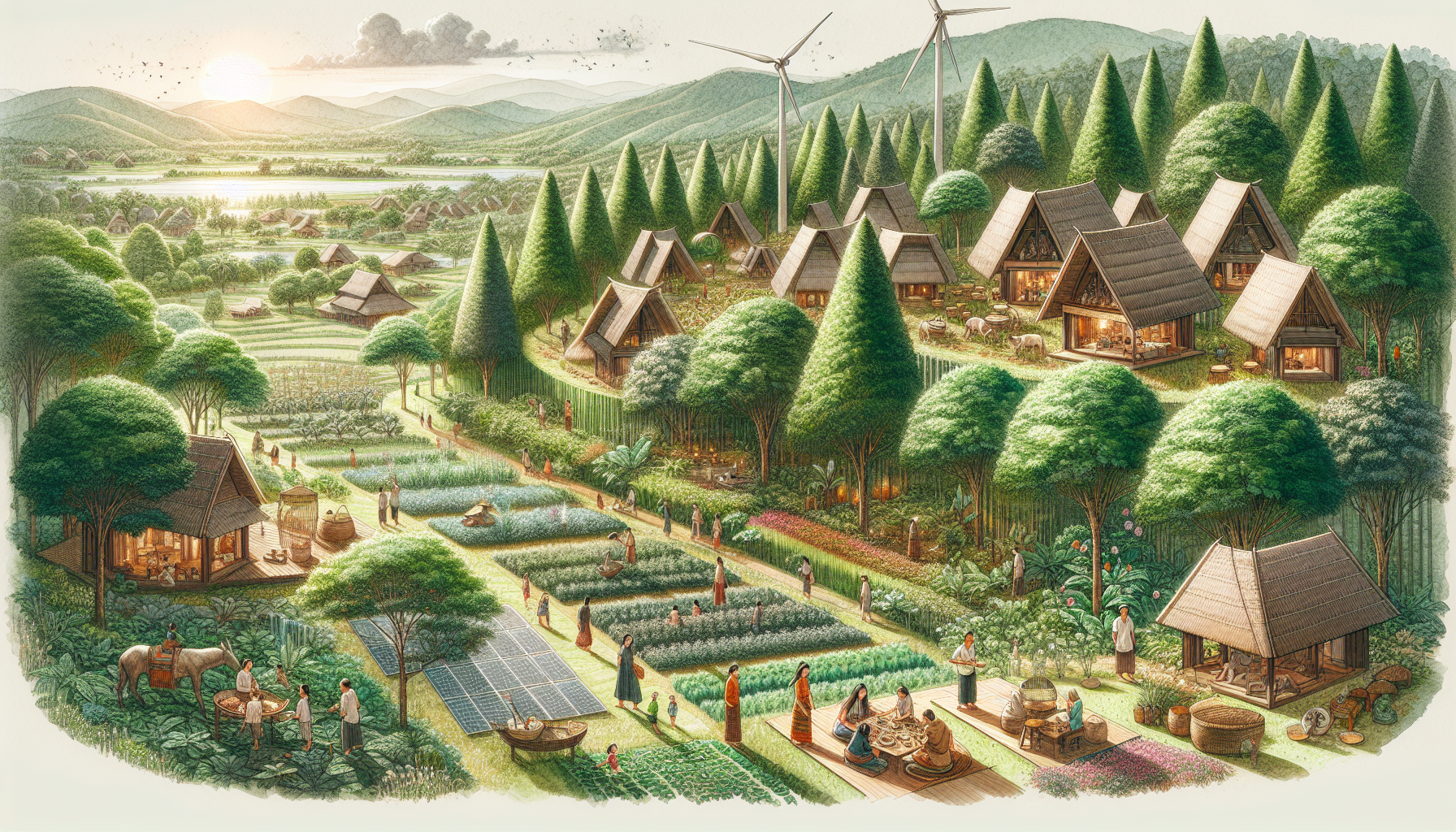 illustration of namkhan ecofarm environmental responsibility