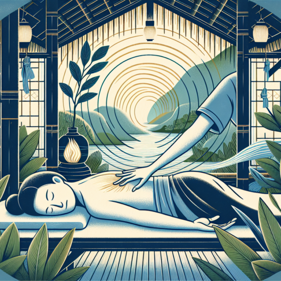 traditional lao massage illustration