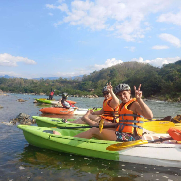 Kayak team in Nam Khan Luang Prabang, Laos