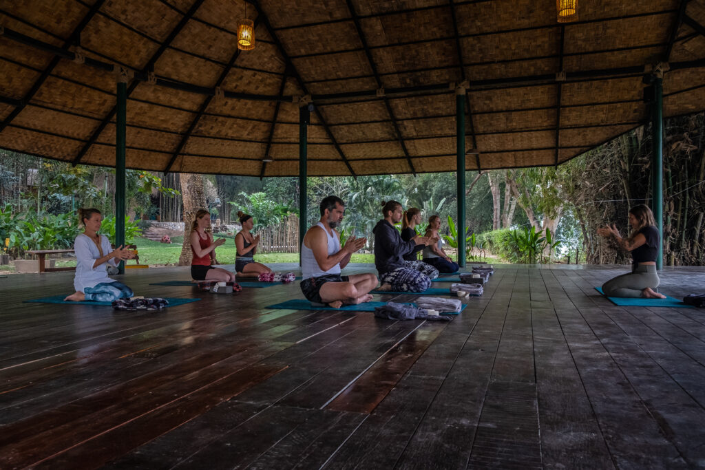 Yoga class by the river, Luang Prabang