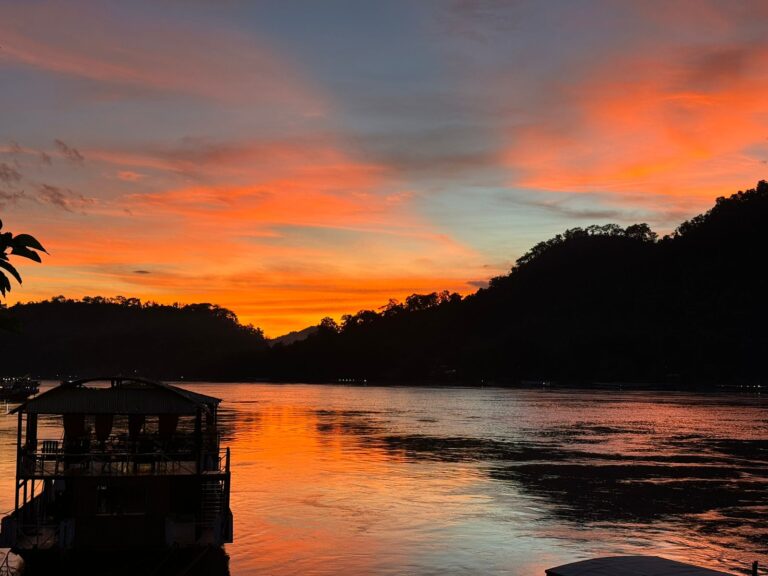 Enjoy the sunset view at Nam Khan – the best sunsets in Laos