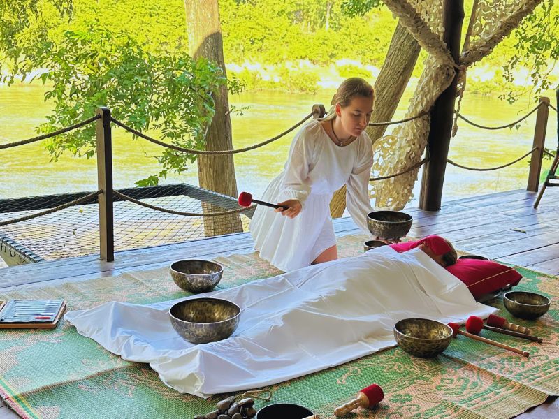 private sound therapy session the namkhan laos