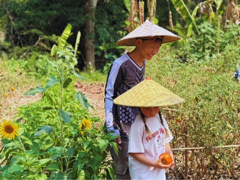 The Family in our Organic Farm at The Namkhan Luang Prabang