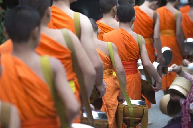 Alms giving ceremony in Luang Prabang, Laos.